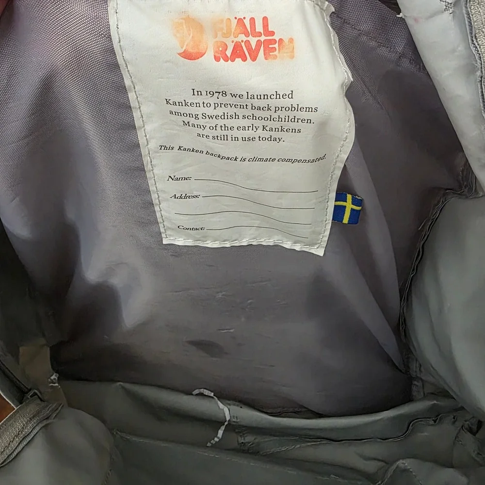 Fjallraven Kanken Classic Backpack‎ Light Blue Grey 23510 School Travel Bag
